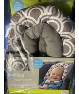 GOLDBUG GRAY &amp; WHITE DUO HEAD SUPPORT &amp; STRAP COVER SET CAR SEAT/STROLLER - $242.33 MXN