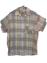 Fulton Street Shirt Works Hawaiian Button Men&#39;s Plaid Shirt in Size MEDI... - £23.34 GBP