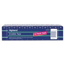 Highland Invisible Permanent Mending Tape, 3/4" X 1000", 1" Core, Clear, 12/Pack - £23.89 GBP