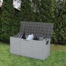 All Weather Uv Pool Deck Box Storage Shed Bin Backyard Patio Outdoor W/ Wheel - £75.69 GBP