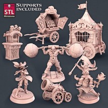 3D Printed STL Miniatures Carnival Set 28mm - 32mm War Gaming D&amp;D - $8.81+