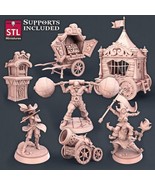 3D Printed STL Miniatures Carnival Set 28mm - 32mm War Gaming D&amp;D - $12.36 CAD+