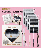 RITALASH  280 PCS D Curl Cluster Eyelash Extensions Remover 9-16mm Mixed 40D kit - £11.54 GBP