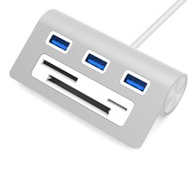 SABRENT Premium 3 Port Aluminum USB 3.0 Hub with Multi in 1 Card Reader (12&quot; Cab - $48.99