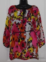 WDNY Blouse Floral Size 6 Pink Red Orange Yellow - £8.37 GBP