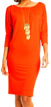 Trina Turk Midi Dress Sz-M Bold Shade of Red Made in USA - £47.05 GBP