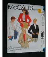 7881 UNCUT McCalls SEWING Pattern Misses Single or Double Breasted Jacke... - $165.85 MXN