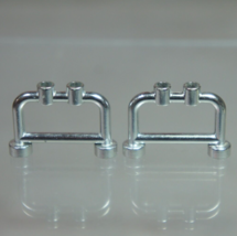 Lot of 2 Lego Fence Bar 1x4x2 w Open Studs Chrome Silver - £4.24 GBP