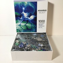 Aquarius-Select Majestic Night Unicorn 1000 piece jigsaw puzzle Complete - $20.67