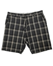 Burnside Men Size 40 (Measure 38x10) Blk/Beige Check Plaid Chino Shorts - £9.24 GBP