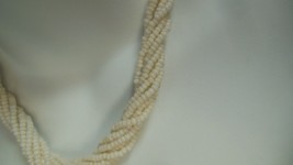 Vintage TRIFARI Multi-strand White Seed Bead Necklace 18&quot; Long - £21.79 GBP