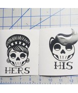 FREE SHIPPING!! His And Her Vintage Rockabilly Skull Vinyl Sticker Decal - $185.41 MXN