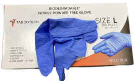 Biodegradable Nitrile Disposable Gloves, 1 Box 100 Gloves - Size S/M/L - £6.75 GBP