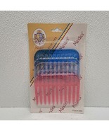 Vintage Royal Items Inc. Medici Wide Combs Sparkle Glitter Pink Blue Clear - £11.24 GBP