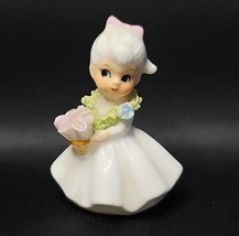 Napco Bone China Mini January Flower Girl Month Figurine Vintage 1970&#39;s - £21.41 GBP