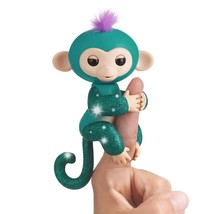 Fingerlings Glitter Monkey - Quincy - Teal Glitter - Interactive Baby Pet - B... - £30.85 GBP