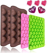 4PCS Heart Shape Silicone Molds Baking Tray For Candy Chocolate Gummy Jelly NEW - £10.97 GBP