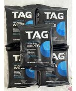 (5) TAG Deodorizing Face &amp; Body Wipes  Vit E, Aloe Vera, Chamomile, 15 w... - $367.78 MXN