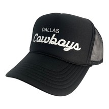 New Dallas Cowboys Sports Script Black Hat 5 Panel High Crown Trucker Snapback - £18.43 GBP