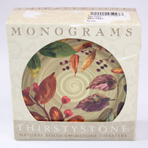 Monograms Natural Sandstone Drink Coasters Nature Cork Thirstystone Box ... - $10.69