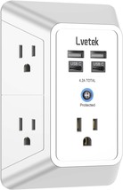 Outlet Extender, Surge Protector Outlet With 5-Multi Plug Outlet And 4, White - $39.99