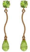 Galaxy Gold GG 14k Rose Gold Dangling Earrings with Natural Peridots - $314.99