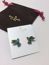 Kate Spade 12k Gold Plated Scenic Route Hummingbird Stud Earrings W/ KS ... - £23.11 GBP