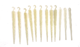 Vintage Mid Century 1950s Carnival Plastic Icicle Christmas Ornaments 5&quot; Lot 12 - $26.00