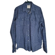 Ariat Snap Shirt Ling Sleeve Blue Pockets Lightweight Collared Mens Large - £13.79 GBP