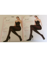 2 Hane Leg Boost cellulite smoothing pantyhose Style BB0004 Size GH Jet - $453.75 MXN