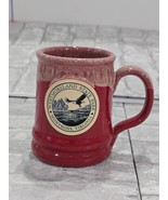 Daneen Pottery Mug Westmoreland State Park Montross VA Red Virginia 4.5&quot; - $14.99