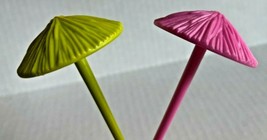 Bakery Crafts Plastic Cupcake Favors Toppers New Lot of 6 &quot;Umbrella Pick... - $6.99