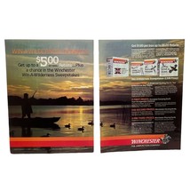 Winchester Ammunition Co Print Ad Vintage 1982 Lake Fishing Wilderness B... - £9.77 GBP