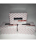 Set of 3 Creatology Valentine White Boxes with Red Hearts Mailbox Keepsa... - £15.14 GBP