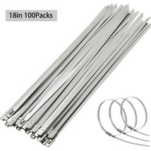 100Pcs 18&quot; Stainless Steel Cable Wire Zip Tie Wrap Self-Locking Assortme... - £27.17 GBP