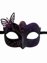 Purple Black Butterfly laser Cut  Mardi Gras Masquerade Mask - £9.09 GBP