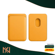 Magsafe Leather Wallet Case Magnetic Card Holder - Yellow - £9.38 GBP