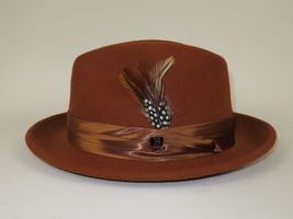 Men Bruno Capelo Hat Australian Wool Crushable Fedora Giovani UN125 Cognac Brown image 4