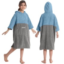 Kids Changing Towel Robe: Absorbent Quick Dry Surf Poncho, 3/4 Sleeve Microfiber - £40.49 GBP