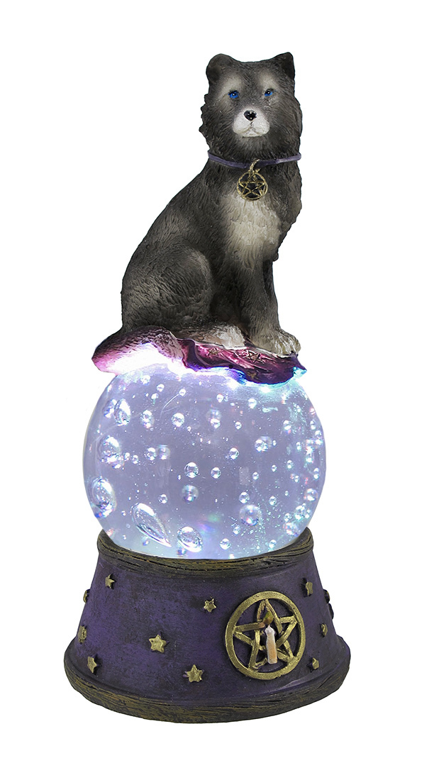 Primary image for Scratch & Dent Majestic Wolf LED Light Crystal Ball Statue Pagan Wicca Pentacle