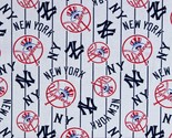 Cotton New York Yankees Cooperstown Stripe White Fabric Print by Yard D1... - $13.95