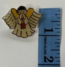 Winged Christmas Choir Angel Red Candle Pin Brooch Pinback Costume Jewelry Korea - £10.94 GBP