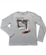 Seven Souls Boy&#39;s Long Sleeve T Shirt Sz 14/16 Gray Graphic Print Front NEW - $23.49 CAD