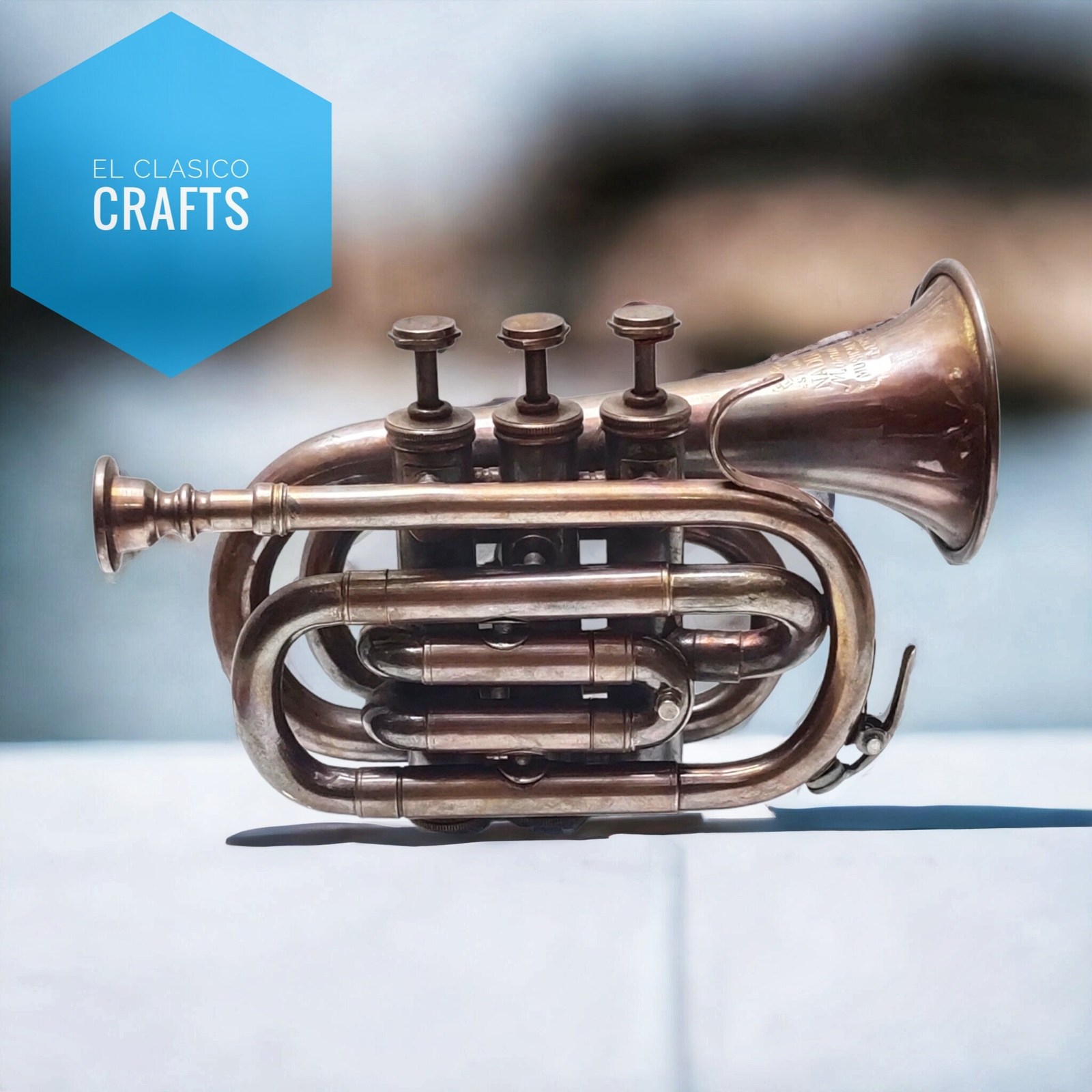 Vintage Bronze Antique Brass Trumpet Pocket and 50 similar items