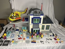 PLAYMOBIL 3988 Police Station &amp; 3980 Hospital + Another Set Incomplete - £59.04 GBP