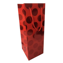 Ozcorp Foil Dot Bottle Gift Bag (Red) - £23.92 GBP