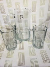 Set of Anchor Hocking beer mugs and Crisa pitcher - £15.70 GBP