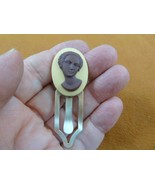 CAB2-1 RARE African American Woman face forward ivory brown CAMEO bookma... - $437.71 MXN