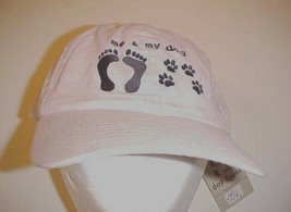 Me &amp; My Dog Speak Adult Unisex Pink Brown Paws Footprints Cap One Size New - £15.70 GBP