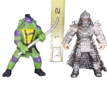 TMNT Teenage Mutant Ninja Turtle Donatello &amp; Shredder 2&quot; Mini Micro Figurines - £13.88 GBP